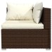 14-piece Lounge set with cushions poly rattan brown