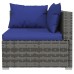 14-piece Lounge set with cushions poly rattan gray