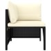 2-Seater Garden Sofa with Cushions Black Poly Rattan