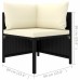 2-Seater Garden Sofa with Cushions Black Poly Rattan