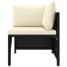 2-Seater Garden Sofa with Cushions Black Poly Rattan