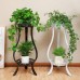 2 Layers Plants Flower Stand Rack Metal Floor Shelf Home Balcony Decor