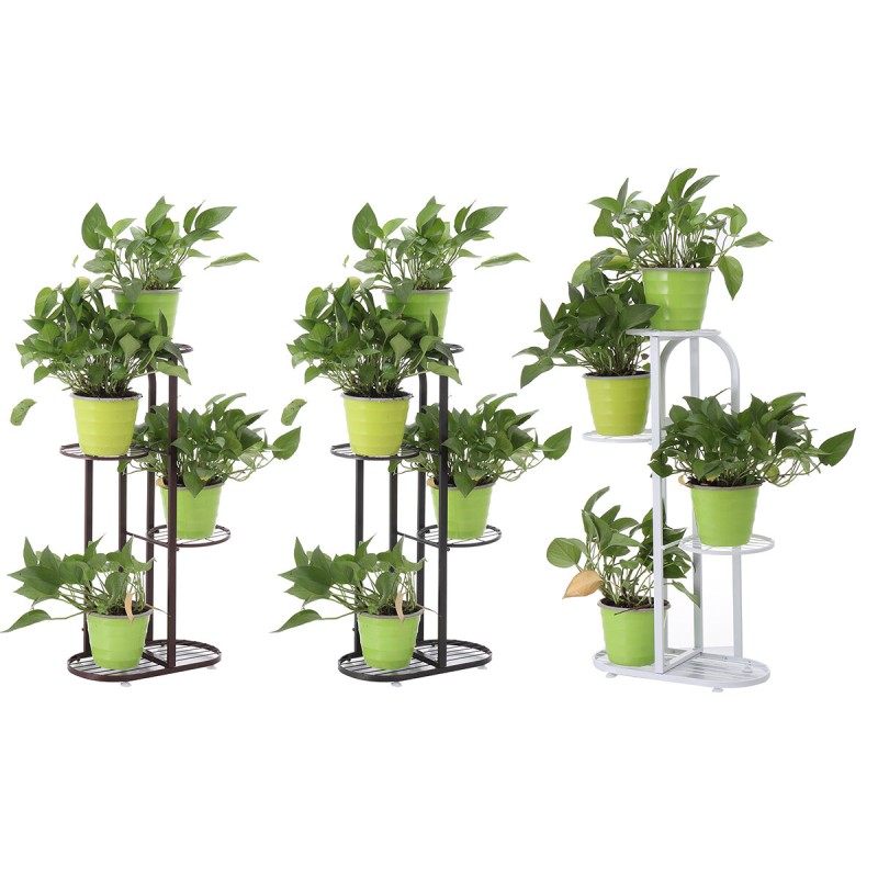 4 Layers Iron Flower Stand Pot Plant Display Shelves Rack Garden Home Decoration