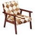 Armchair genuine goat leather white and brown