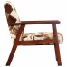 Armchair genuine goat leather white and brown