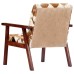 Armchair genuine goat leather white and brown