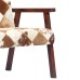 Armchair genuine goat leather white and brown