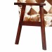 Armchair genuine goat leather white and brown