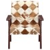 Armchair genuine goat leather white and brown