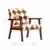 Armchair genuine goat leather white and brown