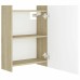 Bathroom Mirror Cabinet White and Sonoma Oak 24.6"x8.1"x25.2" Chipboard