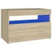 Bedside Cabinet & LED Lights Sonoma Oak 24"x14"x16" Chipboard