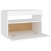 Bedside Cabinet & LED Lights White 24"x14"x16" Chipboard