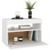 Bedside Cabinet & LED Lights White 24"x14"x16" Chipboard