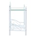 Bedside tables 45x30.5x60 cm steel and tempered glass white