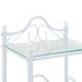 Bedside tables 45x30.5x60 cm steel and tempered glass white