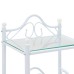 Bedside tables 45x30.5x60 cm steel and tempered glass white 2 pcs