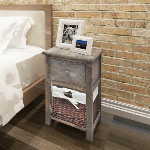 Bedside table wood brown