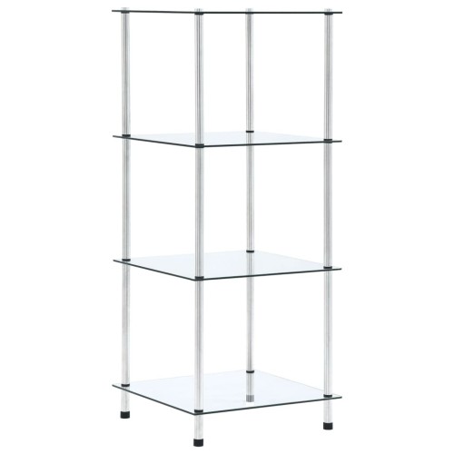 Cabinet 4-layer 40x40x100 cm tempered glass transparent