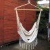 Canvas Swing Hanging Hammock Chair Cotton Rope Tassel Tree Chair Seat Patio Outdoor