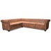 Chesterfield corner sofa 6-seater artificial leather brown