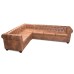 Chesterfield corner sofa 6-seater artificial leather brown