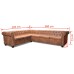 Chesterfield corner sofa 6-seater artificial leather brown