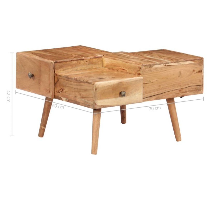 Coffee table 70x60x42 cm solid acacia wood