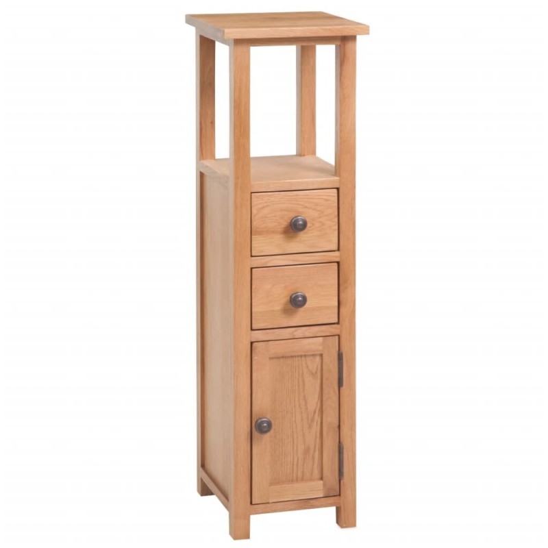 Corner Cabinet Solid Oak Wood 10.2"x10.2"x37" Brown