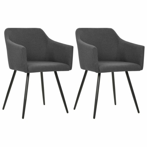 Dining room chairs 2 pc fabric dark gray