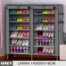 Double Row Non-woven Fabric Shoe Rack Folding Shoe Cabinets in Living Room