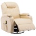 Electric Massage Rocking Chair Artificial Leather Chair with 8 Massage Points, Heating Function for Living Room, Office Cream