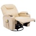 Electric Massage Rocking Chair Artificial Leather Chair with 8 Massage Points, Heating Function for Living Room, Office Cream