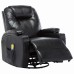 Electric Massage Rocking Chair Artificial Leather Chair with 8 Massage Points, Heating Function for Living Room, Office Black