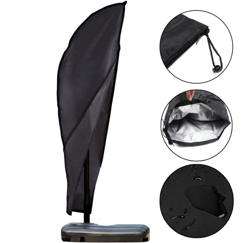 Garden Outdoor 9-11ft Offset Umbrella & Frame Cover Waterproof Cantilever Umbrellas Cover