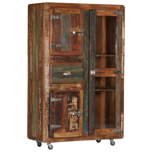 High cabinet 90x42x142 cm solid recycled wood