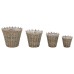 Planters raised 4 pcs wicker with PE liner