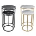 Real Marble Coffee Table set of 2 Round Side End Table Metal Base