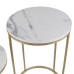 Real Marble Coffee Table set of 2 Round Side End Table Metal Base