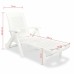 Sun Lounger with Footrest Plastic White