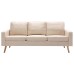 Three-seater sofa fabric cream