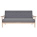 Three-seater sofa fabric dark gray