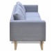 Three-seater sofa fabric light gray