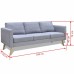 Three-seater sofa fabric light gray