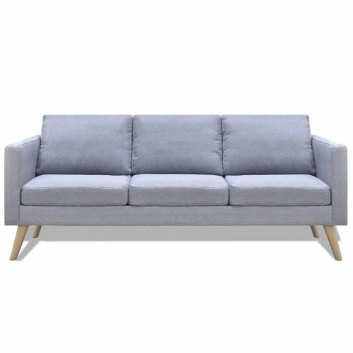 Three-seater sofa fabric light gray