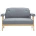 Two-seater sofa fabric light gray