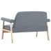 Two-seater sofa fabric light gray