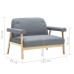 Two-seater sofa fabric light gray