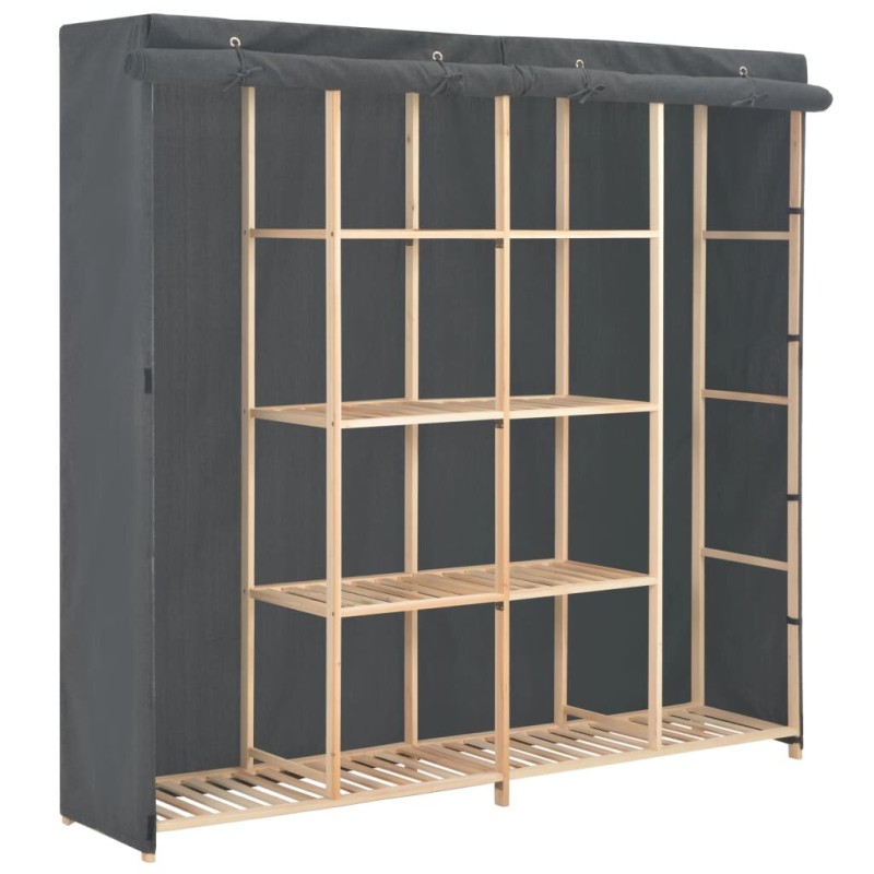 Wardrobe 173x40x170 cm fabric gray