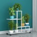 4 Pots Indoor Outdoor Garden Plant Stand Planter Flower Pot Shelf Metal Shelving